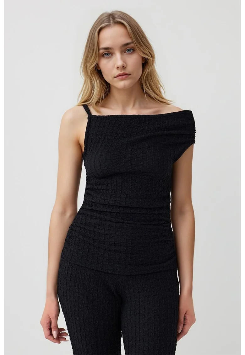 Top din amestec de modal, Negru