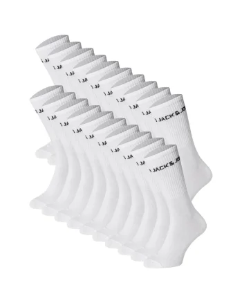 Set de sosete lungi cu logo - 10 perechi, Alb