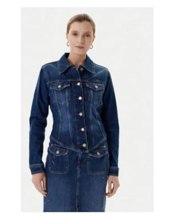 Jacheta din denim, cu guler clasic