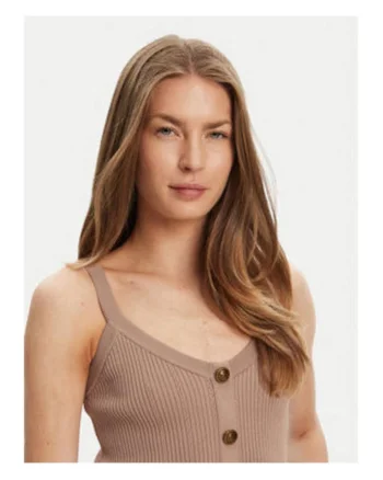 Top uni din tricot cu striatii si nasturi decorativi,