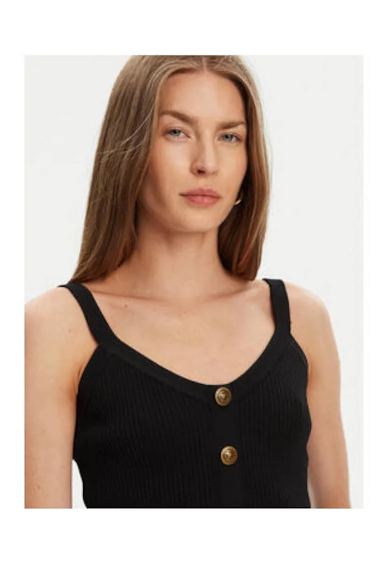Top uni din tricot cu nasturi decorativi si striatii