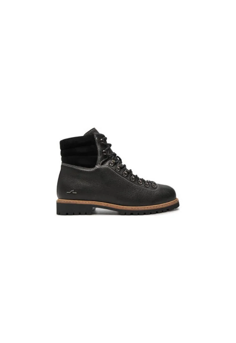 Bocanci de drumetie barbati  14318001, Piele naturala, Negru, Negru