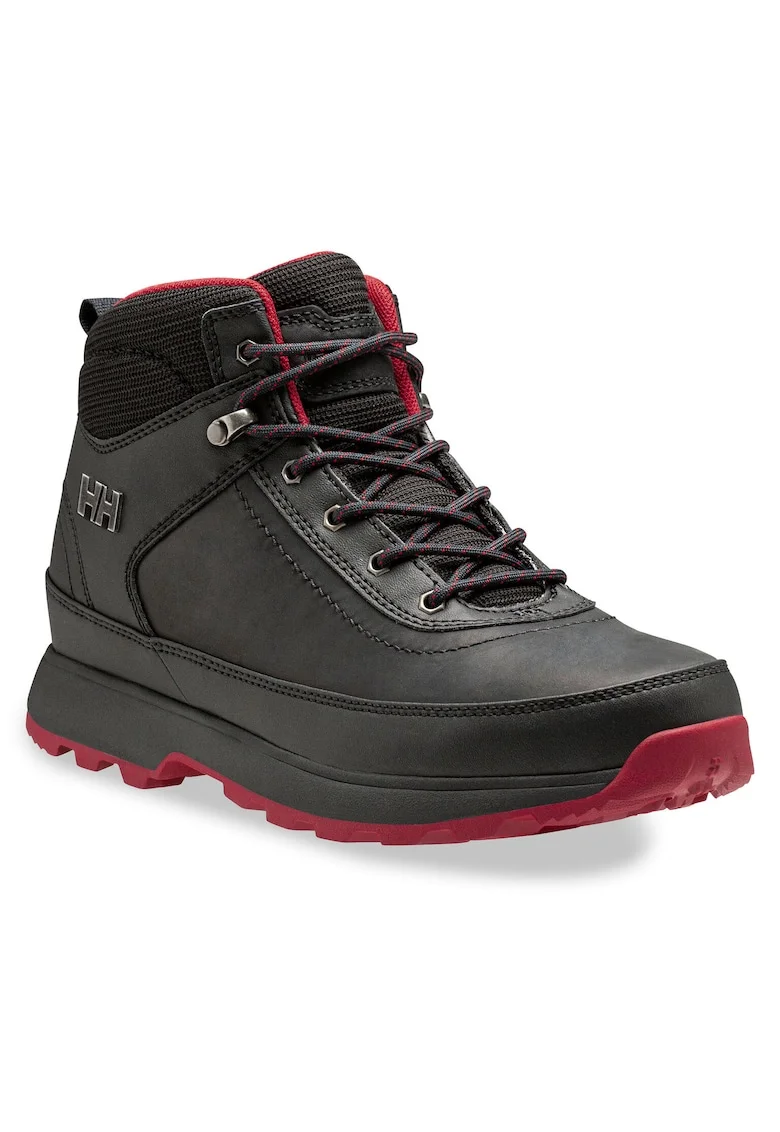 Bocanci trekking barbati  12036, Piele naturala, Negru, Negru