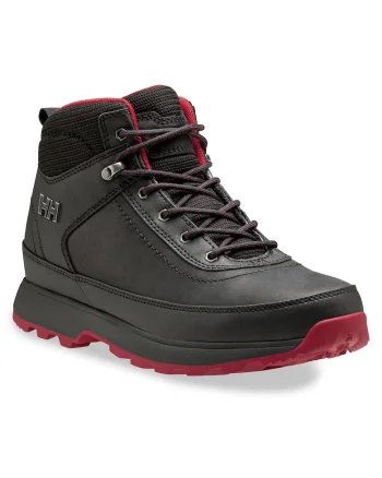 Bocanci trekking barbati  12036, Piele naturala, Negru, Negru