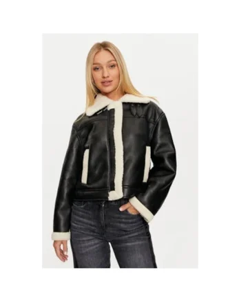 Geaca dama,  304502897, Piele ecologica, Negru, Negru
