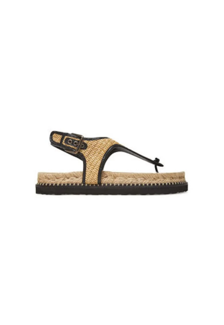 Espadrile dama  025719-100, Sintetic, Negru/Bej