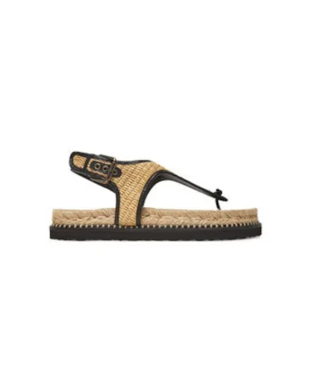 Espadrile dama  025719-100, Sintetic, Negru/Bej