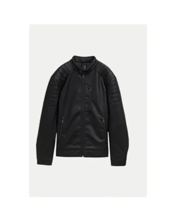 Geaca barbati,  304544910, Piele ecologica, Negru, Negru