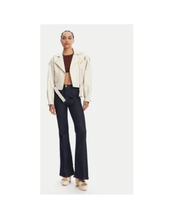 Geaca din piele dama  78PAVP05 CP009, Piele naturala, Alb, Alb