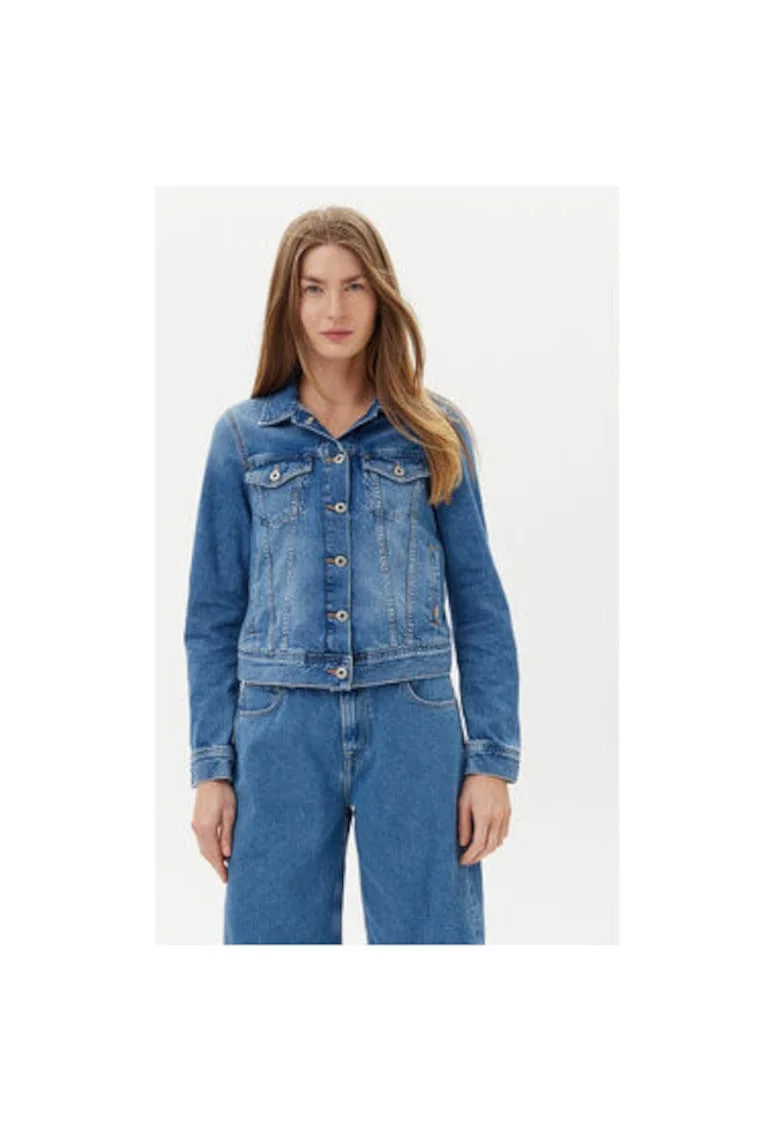 Jacheta de blugi dama  PL402430IA5, Bumbac, Albastru, Albastru