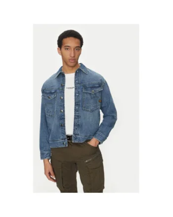 Jacheta de blugi barbati G Star Raw, D23593-D536, Bumbac, Albastru, Albastru