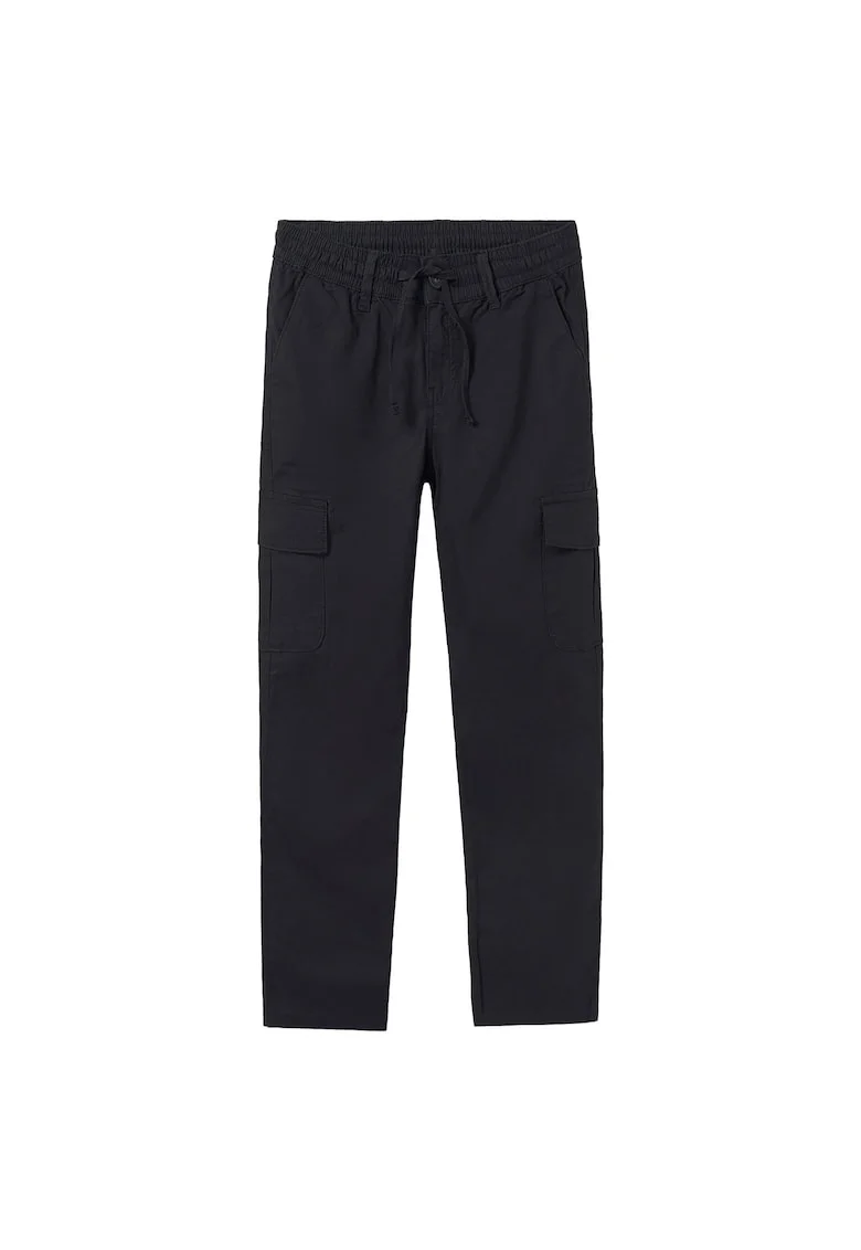 Pantaloni baieti  6526, Bumbac/In, Negru, Negru