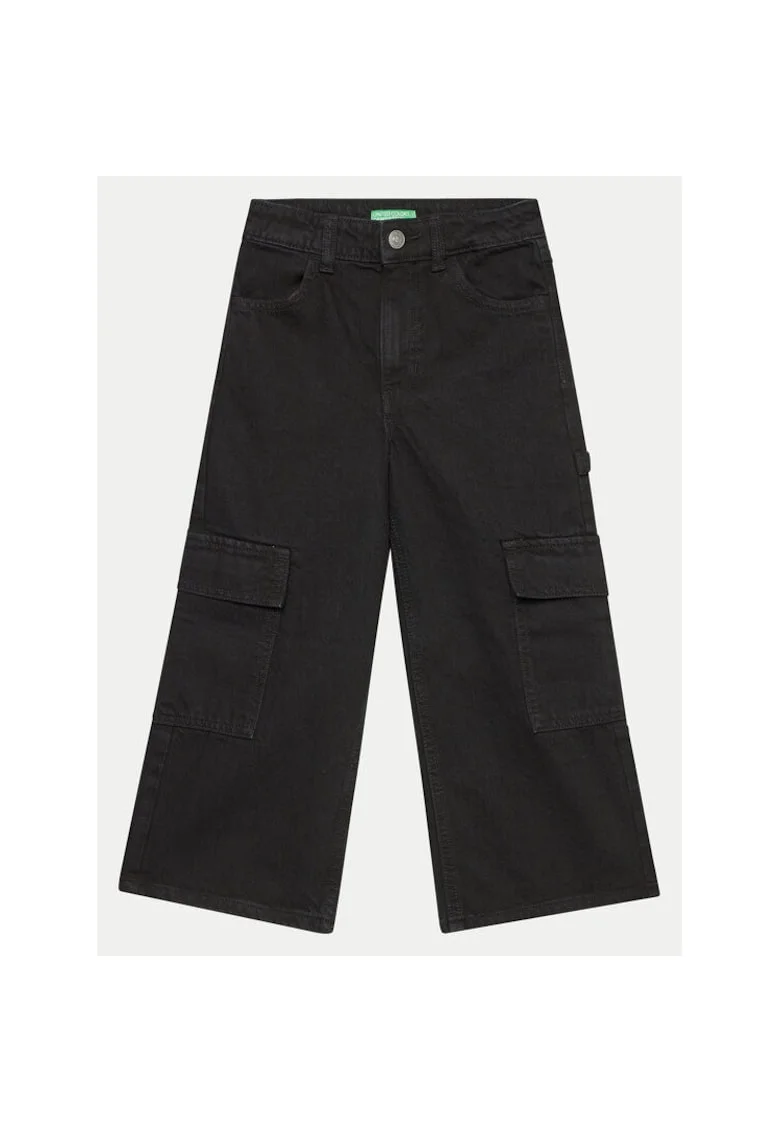 Pantaloni fete,  304279959, Bumbac, Negru, Negru