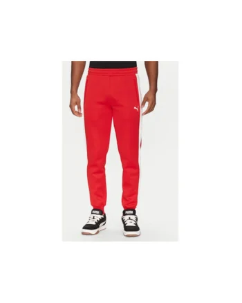 Pantaloni de trening barbati  629588, Poliester reciclat/Bumbac, Rosu, Rosu