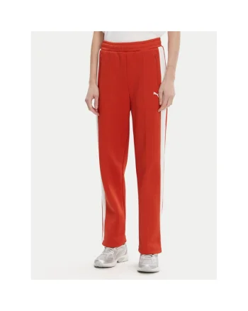 Pantaloni de trening dama  629797, Poliester reciclat/Bumbac, Rosu, Rosu
