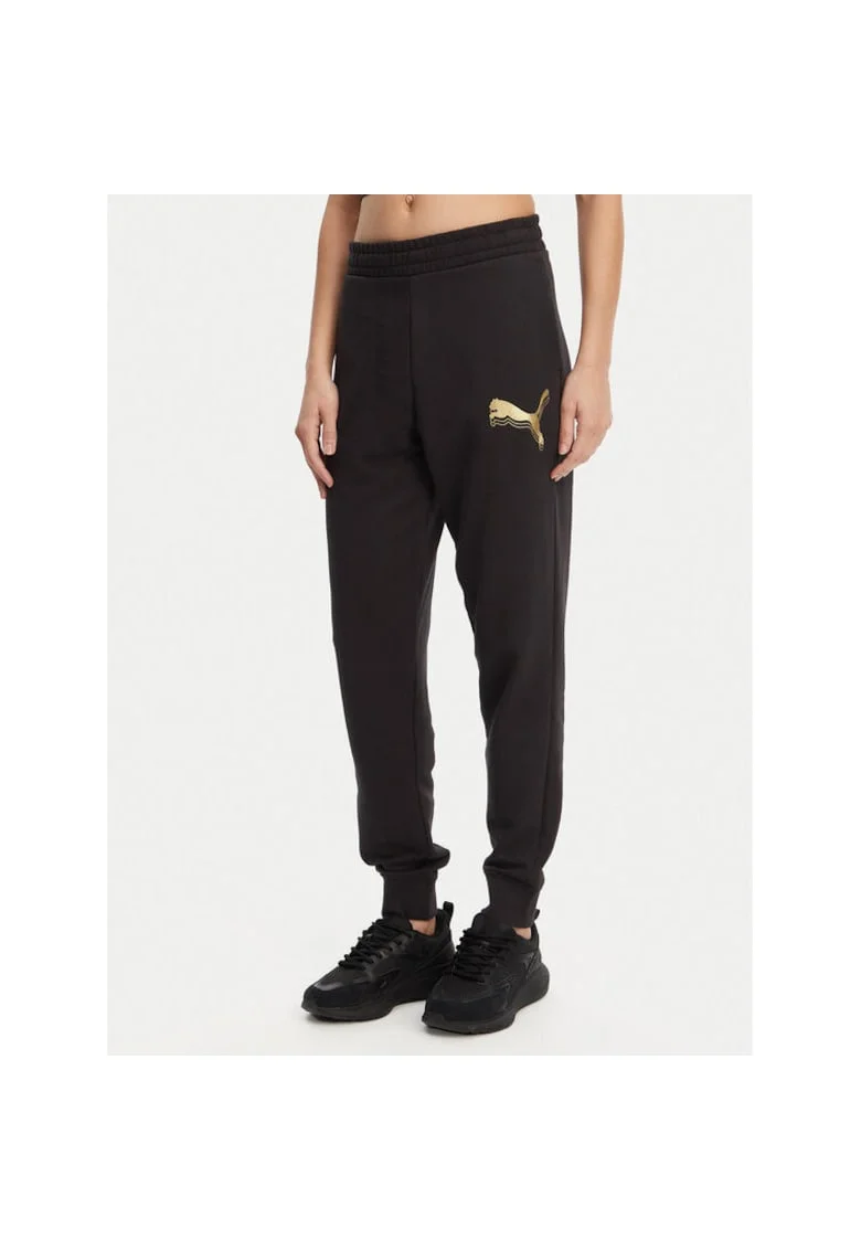 Pantaloni de trening dama  684999, Bumbac/Poliester reciclat/Bumbac organic, Negru, Negru