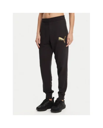 Pantaloni de trening dama  684999, Bumbac/Poliester reciclat/Bumbac organic, Negru, Negru