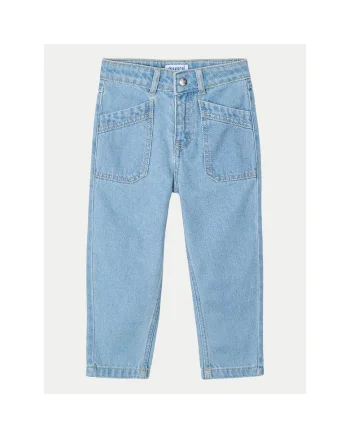 Pantaloni fete  3554, Bumbac, Albastru, Albastru