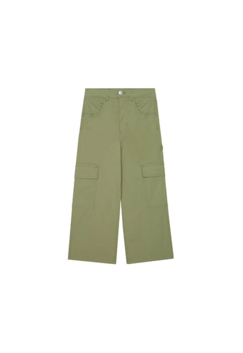 Pantaloni fete  4L2VCE040, Bumbac, Verde, Verde