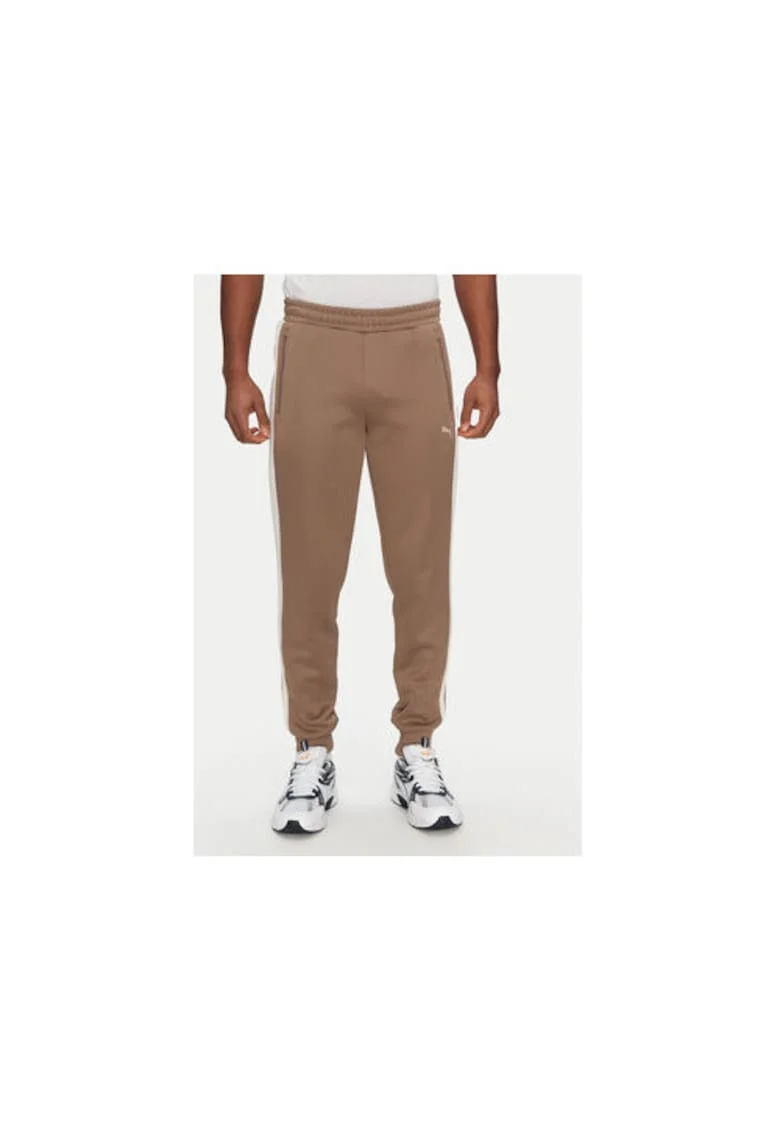 Pantaloni de trening barbati  629588, Poliester reciclat/Bumbac, Maro, Maro
