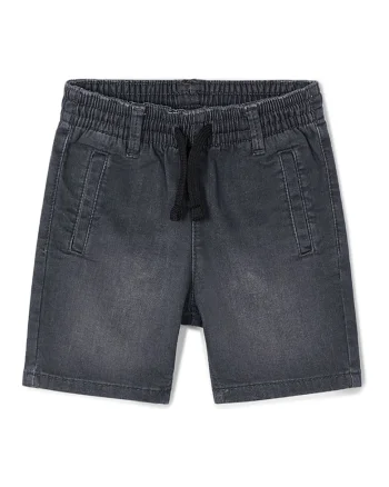 Pantaloni scurti din denim baieti  3222 64, Bumbac/Poliester, Negru, Negru