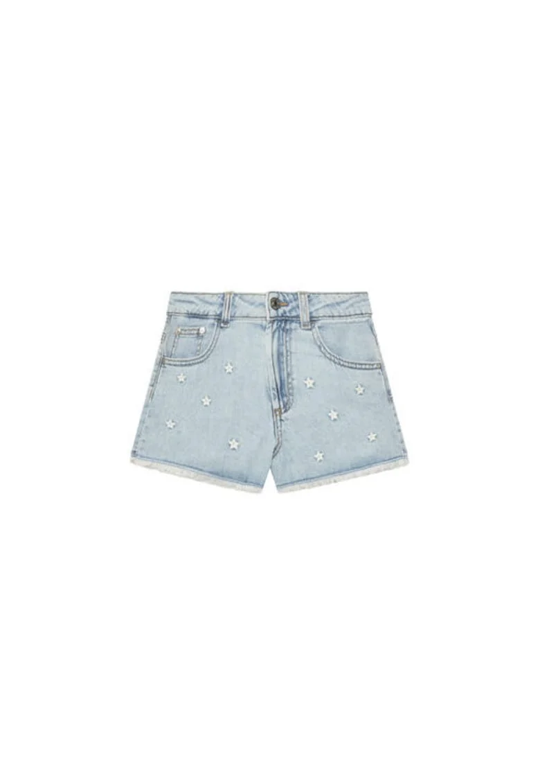 Pantaloni scurti din denim fete  4UTPC9049, Bumbac/Lyocell, Albastru, Albastru