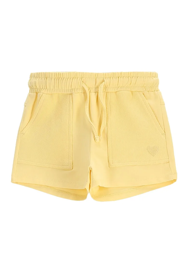 Pantaloni scurti fete  WC5121401HGK, Bumbac/Elastan, Galben, Galben