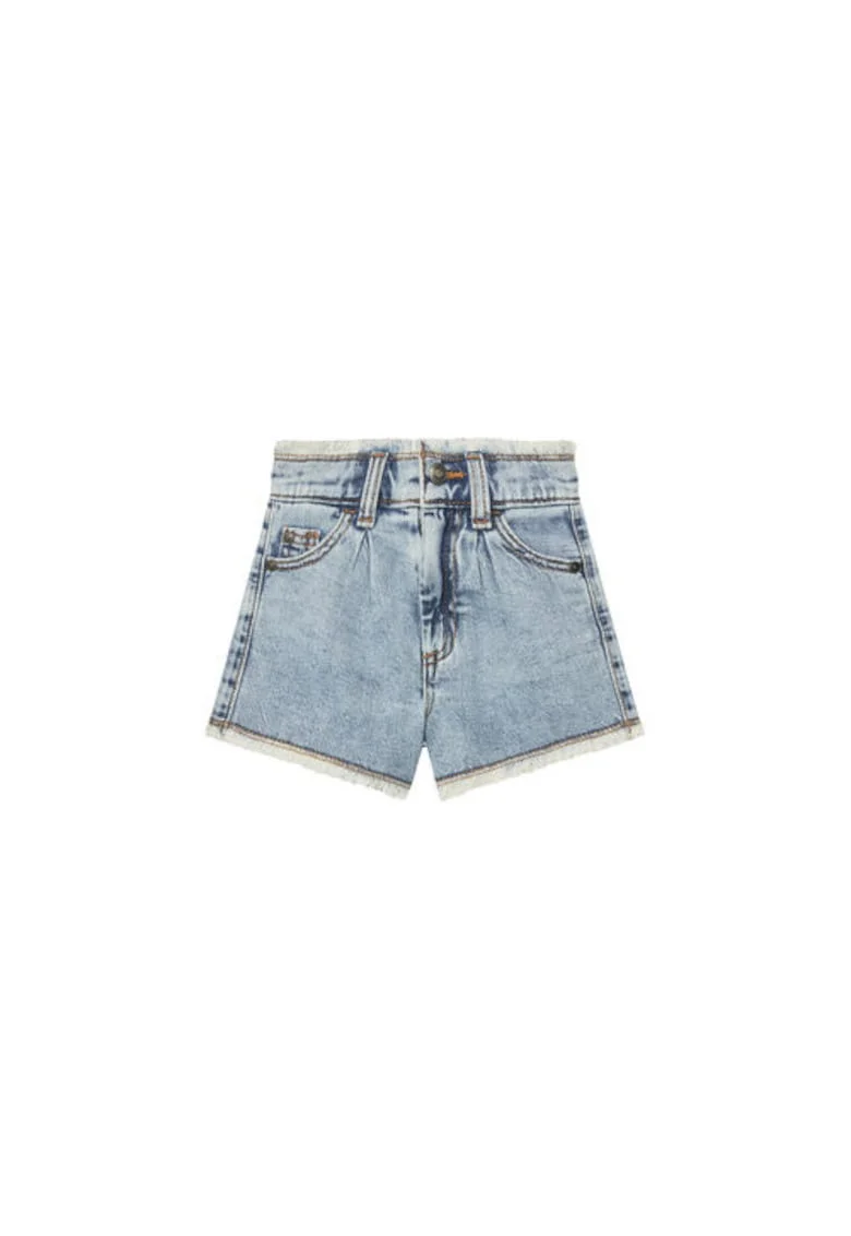 Pantaloni scurti din denim fete  4UTPG902K, Bumbac/Lyocell, Albastru, Albastru