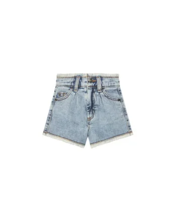 Pantaloni scurti din denim fete  4UTPG902K, Bumbac/Lyocell, Albastru, Albastru