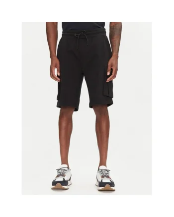 Pantaloni scurti sport barbati  251BF025F459, Bumbac/Elastan, Negru, Negru