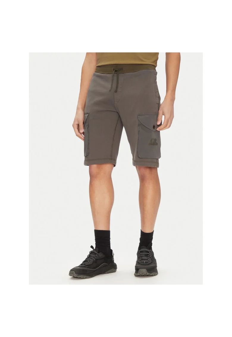 Pantaloni scurti sport barbati C P Company, 18CMSB160A006090M, Bumbac, Gri, Gri