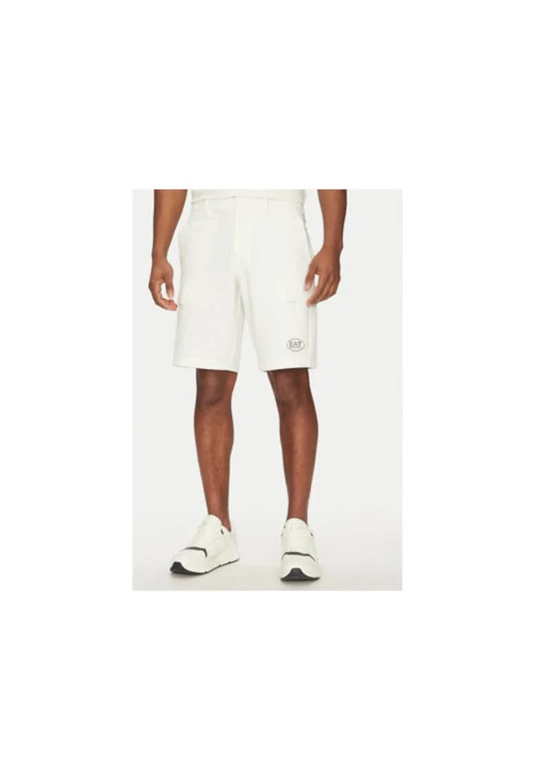 Pantaloni scurti sport barbati  Emporio Armani, 7M000196 AF13554, Poliester/Elastan, Alb, Alb