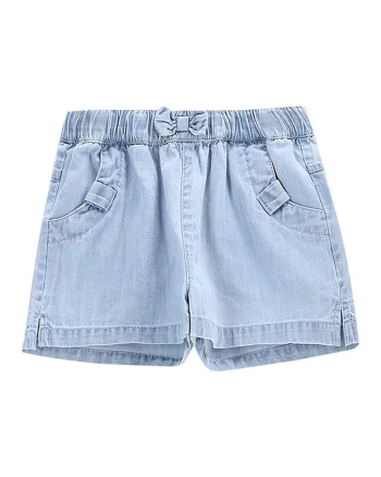 Pantaloni scurti din denim fete  WC5119401HGK, Bumbac, Albastru deschis, Albastru deschis