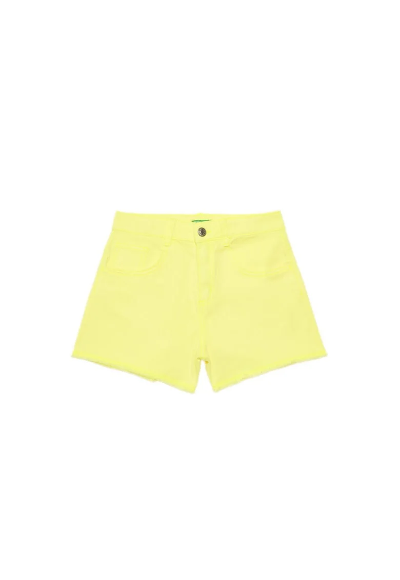 Pantaloni scurti din denim fete  4O69C9040, Bumbac, Galben, Galben