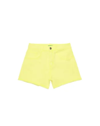 Pantaloni scurti din denim fete  4O69C9040, Bumbac, Galben, Galben