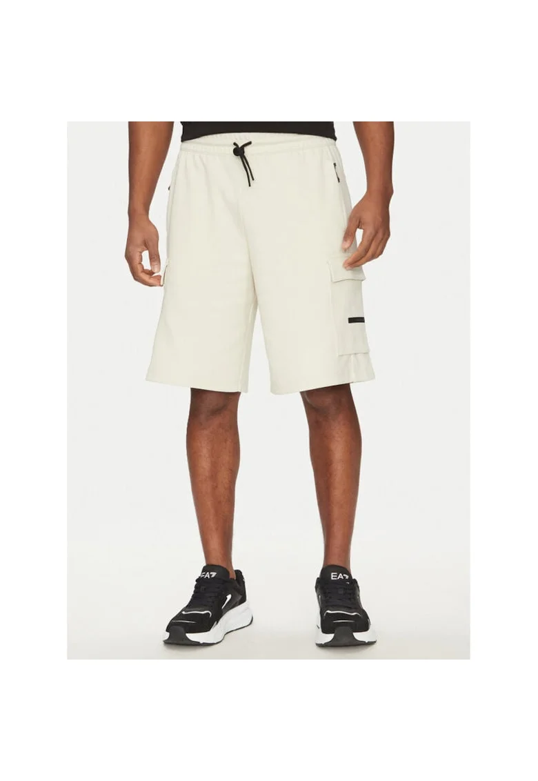 Pantaloni scurti sport barbati  Emporio Armani, 7M000326 AF12660, Bumbac/Elastan, Ecru, Ecru
