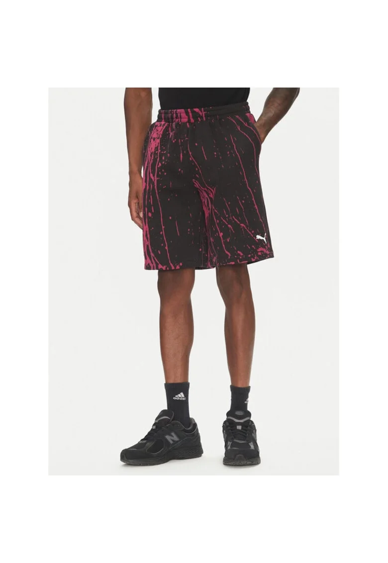 Pantaloni scurti sport barbati  630171, Bumbac/Poliester reciclat, Negru, Negru