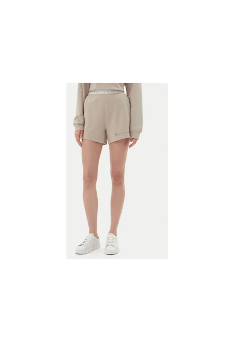Pantaloni scurti sport dama  Emporio Armani, 7W000280 AF12501, Poliester/Bumbac, Bej, Bej