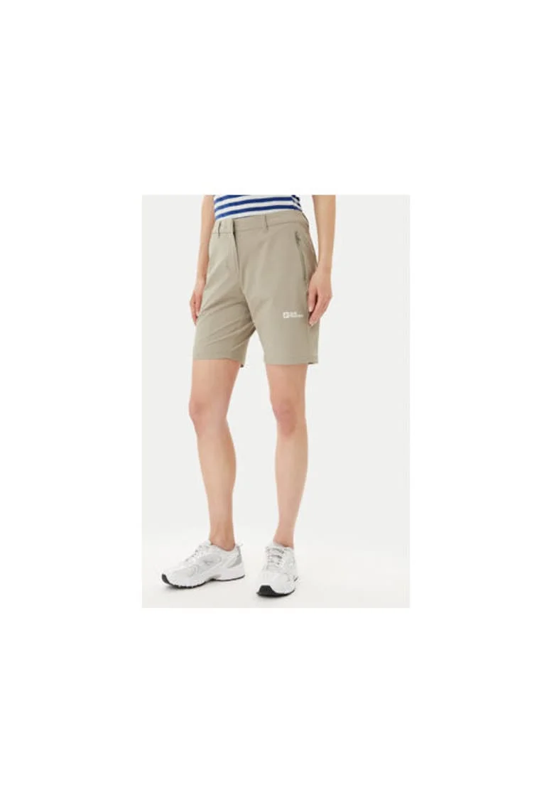 Pantaloni scurti sport dama  A63931, Poliester reciclat, Bej, Bej