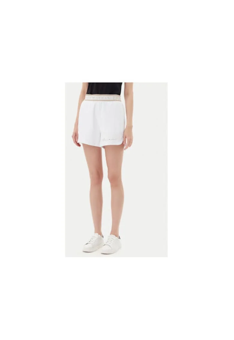 Pantaloni scurti sport dama  Emporio Armani, 7W000280 AF12501, Poliester/Bumbac, Alb, Alb