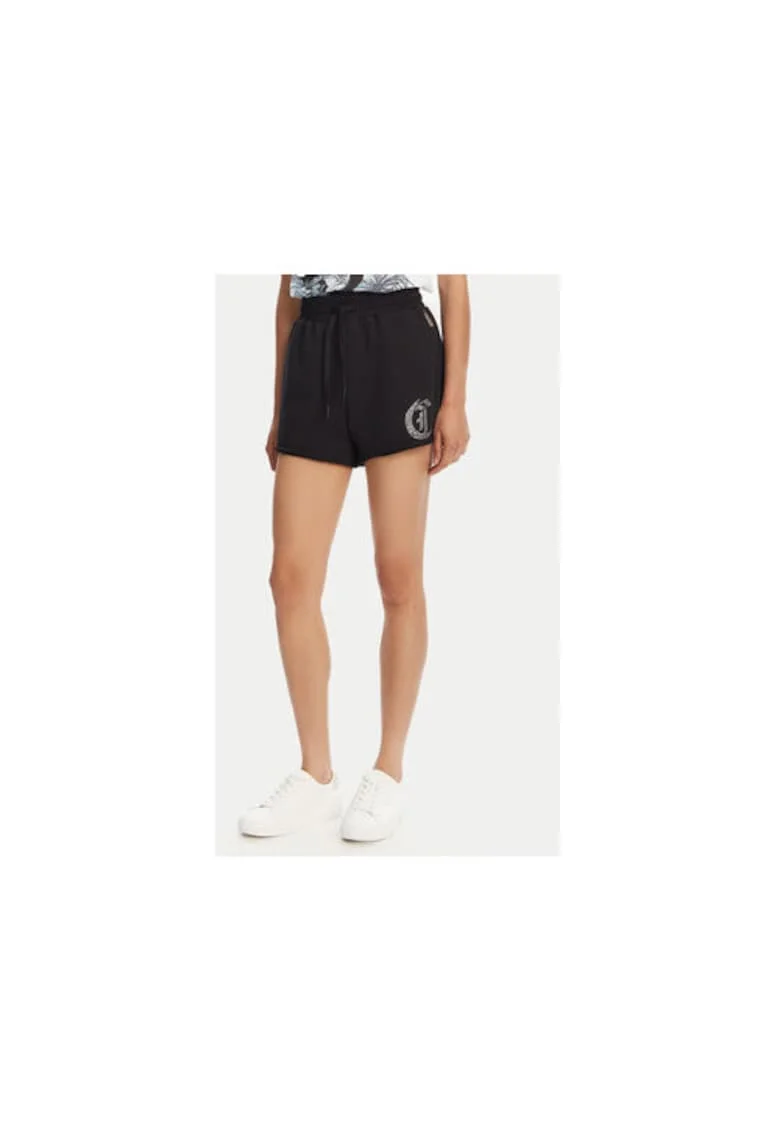 Pantaloni scurti sport dama  78PADE08 CF100, Bumbac, Negru, Negru