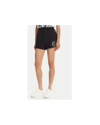 Pantaloni scurti sport dama  78PADE08 CF100, Bumbac, Negru, Negru