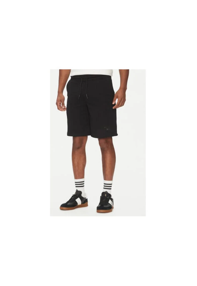 Pantaloni scurti sport barbati  UMP25007BE, Bumbac/Poliester, Negru, Negru