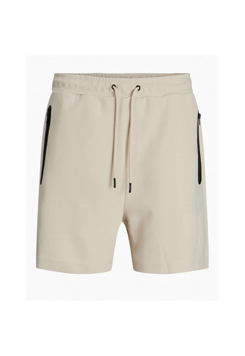 Pantaloni scurti sport barbati Jack Jones, 12273304, Poliester/Bumbac, Bej, Bej