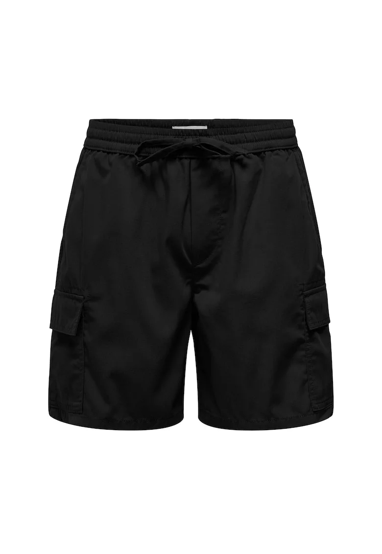 Pantaloni scurti sport barbati  Sons, 22034462, Bumbac/Poliester, Negru, Negru