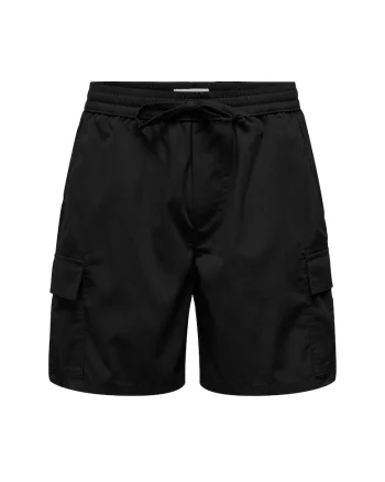 Pantaloni scurti sport barbati  Sons, 22034462, Bumbac/Poliester, Negru, Negru