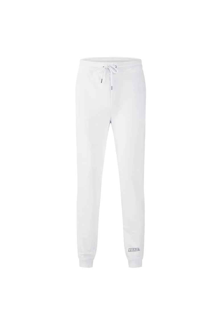 Pantaloni cu snur de ajustare pentru fitness Chalex, Alb
