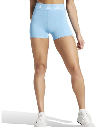 Colanti scurti cu talie inalta pentru fitness, Albastru azur