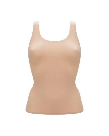 Top fara cusaturi cu decolteu amplu, Bej