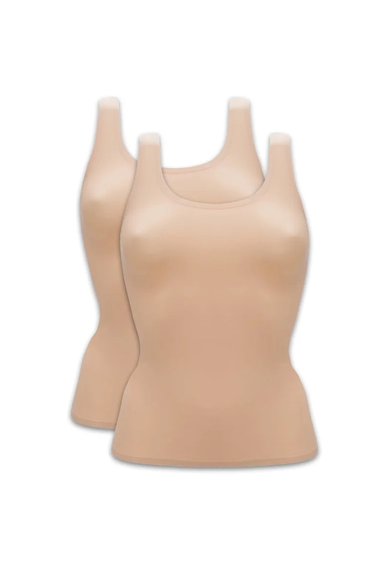 Set de topuri uni - 2 piese, Bej